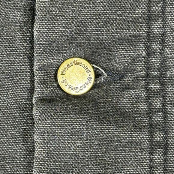 Vintage 90's WearGuard Blanket Lined Size Large Chore Coat Black Canvas Jacket - Picture 9 of 9